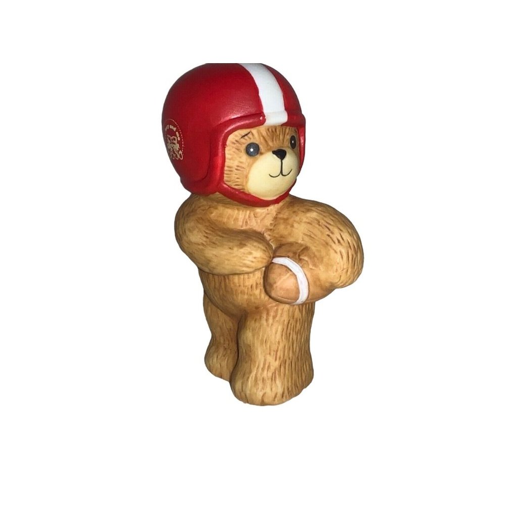 Enesco Lucy and Me Figurine Lucy Rigg Football Player Bear 1982